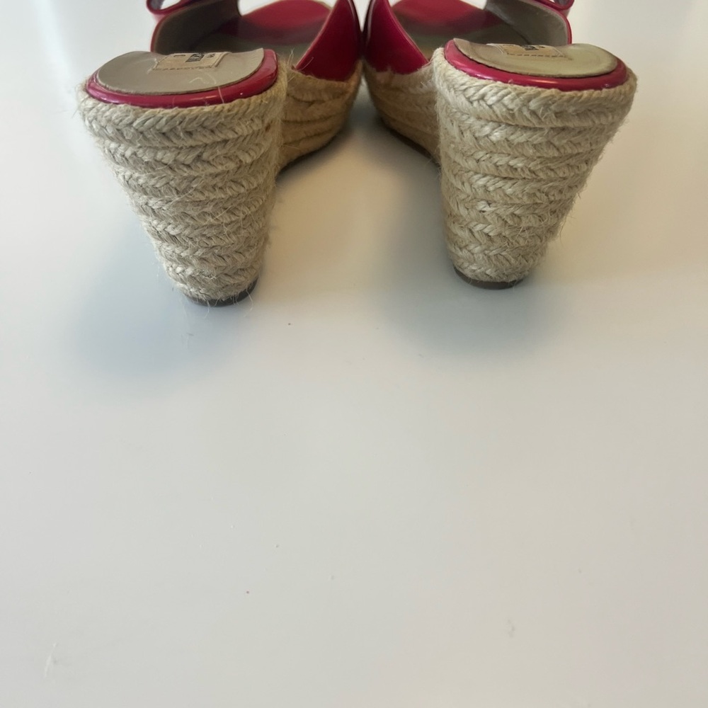 VALENTINO Garavani Mena Patent Bow Espadrille Wedges pink sz 40 - Picture 8 of 8